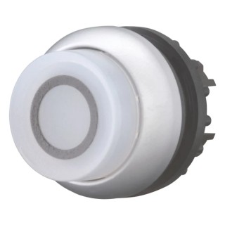 Eaton M22 Series White Maintained Push Button Head, 22 mm Cutout, Round Plastic Button, IP69K 70011304 M22-DRLH-W-X0+M22-A