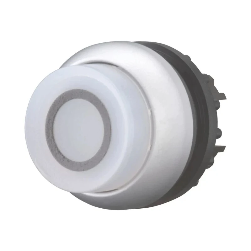 Eaton M22 Series White Maintained Push Button Head, 22 mm Cutout, Round Plastic Button, IP69K 70011304 M22-DRLH-W-X0+M22-A