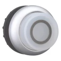 Eaton M22 Series White Maintained Push Button Head, 22 mm Cutout, Round Plastic Button, IP69K 70011304 M22-DRLH-W-X0+M22-A