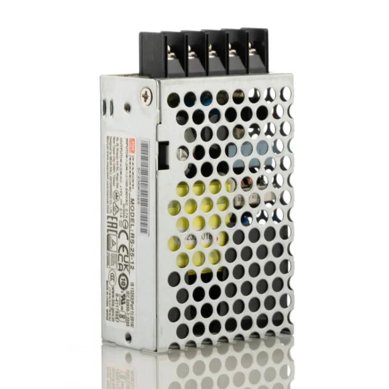MEAN WELL RS-25-12 Switching Power Supply 12V DC 25W 2.1A Universal Input 88-264VAC 78x51x28mm RS-25-12
