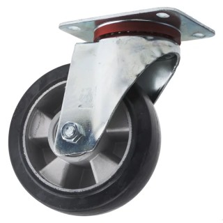 RS PRO Swivel Castor 330 kg Load Capacity, 160 mm Rubber Wheel, Ball Bearing Hub Aluminium Hub, Heavy Duty 621-9575