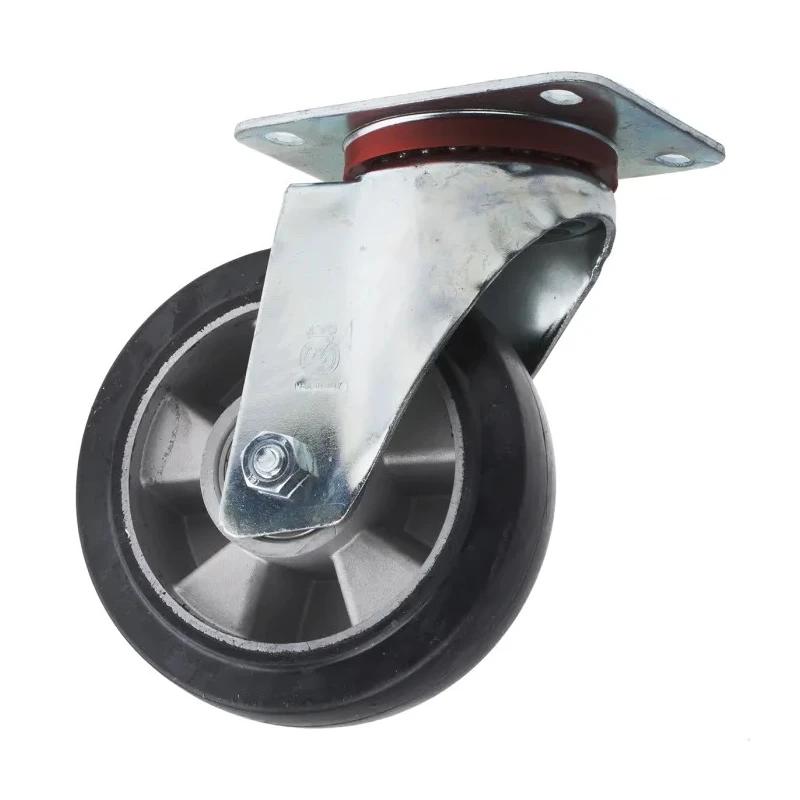 RS PRO Swivel Castor 330 kg Load Capacity, 160 mm Rubber Wheel, Ball Bearing Hub Aluminium Hub, Heavy Duty 621-9575