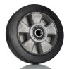RS PRO Black Rubber Trolley Wheel, 400 kg Load Capacity, 200 mm Diameter, 50 mm Width, Aluminium Hub, Ball Bearing 621-9569