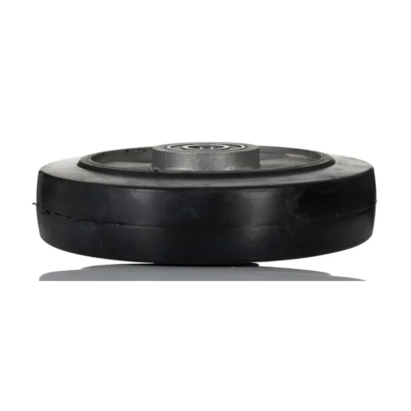 RS PRO Black Rubber Trolley Wheel, 400 kg Load Capacity, 200 mm Diameter, 50 mm Width, Aluminium Hub, Ball Bearing 621-9569