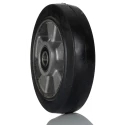 RS PRO Black Rubber Trolley Wheel, 400 kg Load Capacity, 200 mm Diameter, 50 mm Width, Aluminium Hub, Ball Bearing 621-9569
