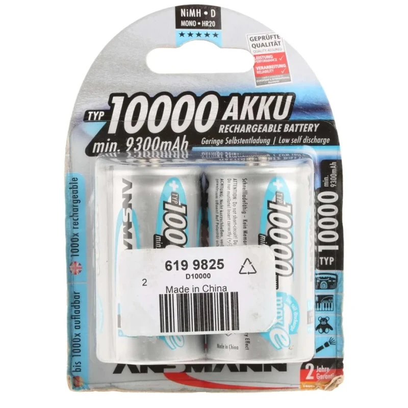Ansmann NiMH Rechargeable D Battery 1.2V 10Ah Standard Terminal IEC Model 5030642