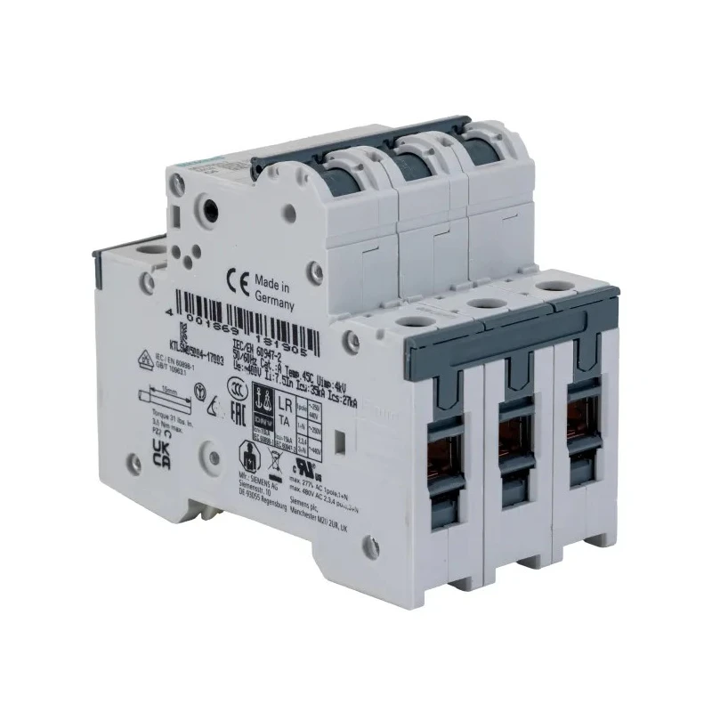 Siemens SENTRON Miniature Circuit Breaker, 3-Pole, 4A, Type C, 400V AC, 60V DC, 10 kA Breaking Capacity 5SY4304-7