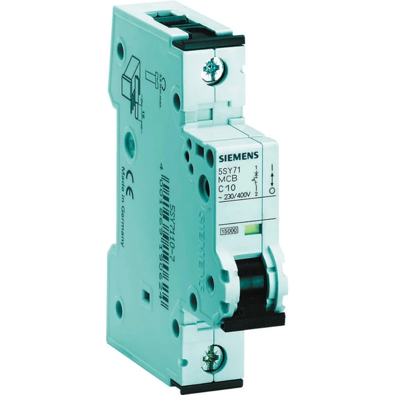 Siemens SENTRON Miniature Circuit Breaker 1-Pole 1A Type C 400V AC 15kA Breaking Capacity 5SY7101-7