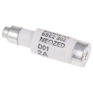 Siemens Neozed Fuse D01 Bottle Fuse Size 2A 400V AC Ceramic Body Pink Cap 5SE2302