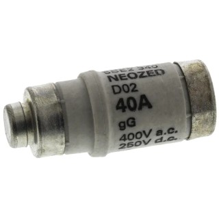 Siemens Neozed Fuse D02 40A 400V AC Ceramic Body Black Cap 5SE2340