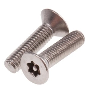 RS PRO Plain Stainless Steel Countersunk Tamper Proof Security Screw M3 x 12 mm 621-2502