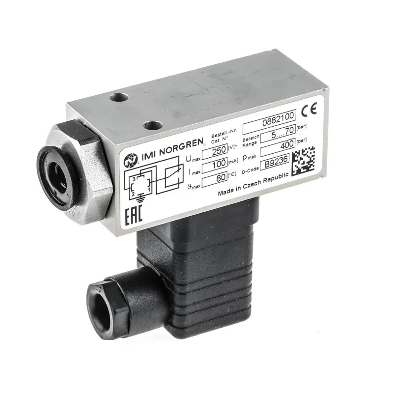 Norgren Pressure Switch Male Positive Pressure DIN Plug 1/4 in Thread G Type 18D Series 0882100