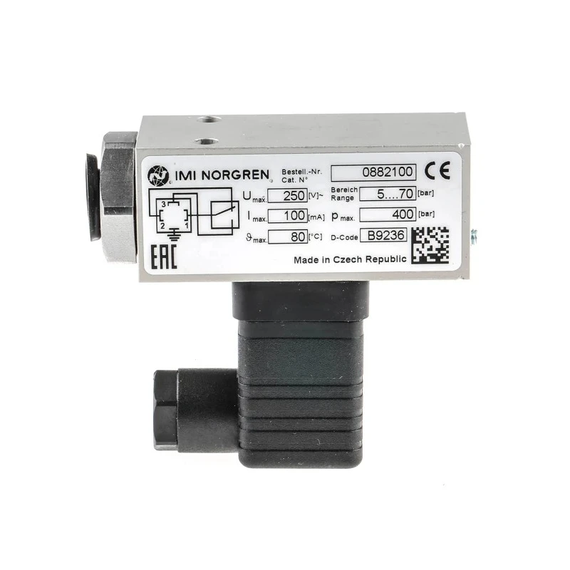 Norgren Pressure Switch Male Positive Pressure DIN Plug 1/4 in Thread G Type 18D Series 0882100