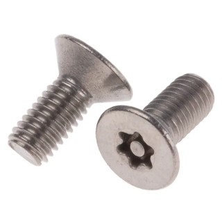 RS PRO Plain Stainless Steel Flat Tamper Proof Security Screw M5 x 12 mm 621-2568