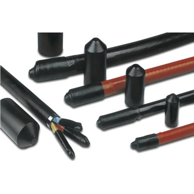 HellermannTyton Heat Shrink Boot End Cap Cross Linked Polyolefin Adhesive Backing Black 40 mm 416-14047 1614-1-B5W2-PO-X-BK