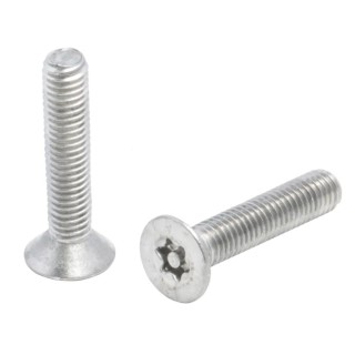 RS PRO Plain Stainless Steel Flat Tamper Proof Security Screw M5 x 25 mm 621-2574