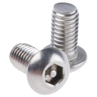 RS PRO Plain Stainless Steel Button Tamper Proof Security Screw M6 x 12 mm 621-2849