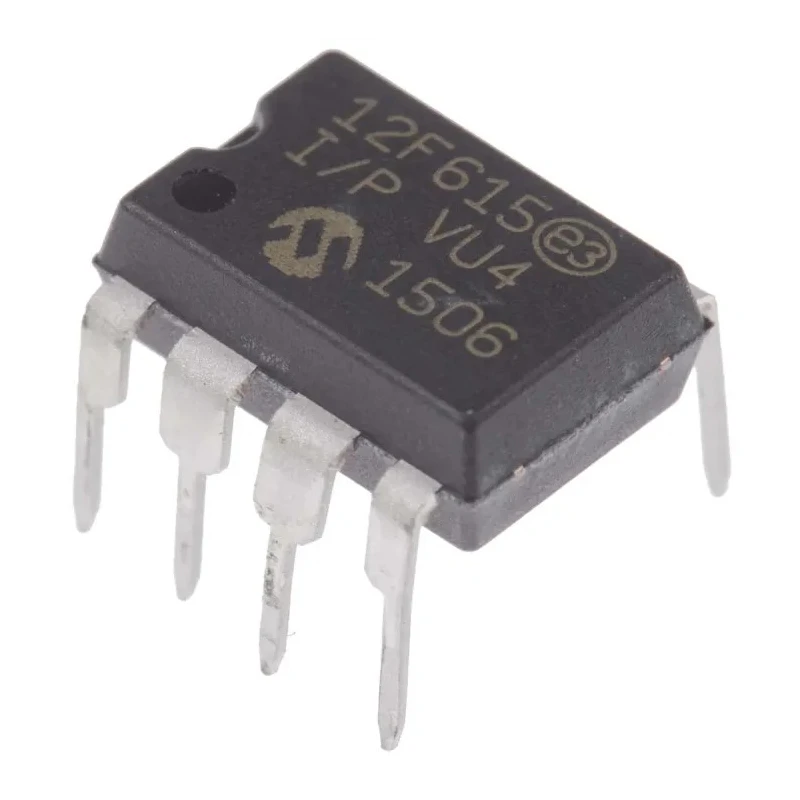 Microchip PIC12F615-I/P 8-Bit PIC Microcontroller, 20 MHz, 1.75 kB FLASH, 8-Pin PDIP