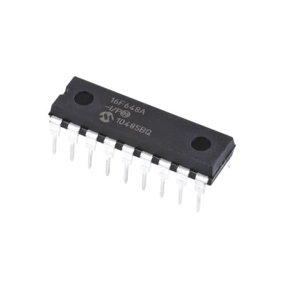 Microchip 8 bit PIC16F Microcontroller, 20 MHz, 7kB FLASH, 18-Pin PDIP PIC16F648A-I/P
