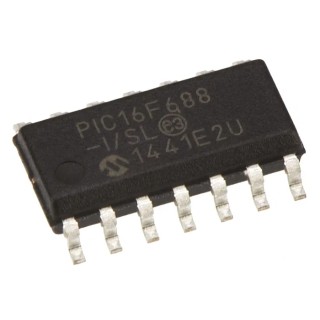 Microchip PIC16F688-I/SL 8 Bit PIC Microcontroller, 20 MHz, 256B FLASH, 14-Pin SOIC PIC16F688-I/SL