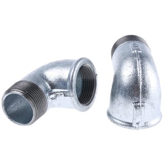 Georg Fischer Galvanised Malleable Iron Fitting 90° Elbow Male 2 in to Female 2 in 770092207