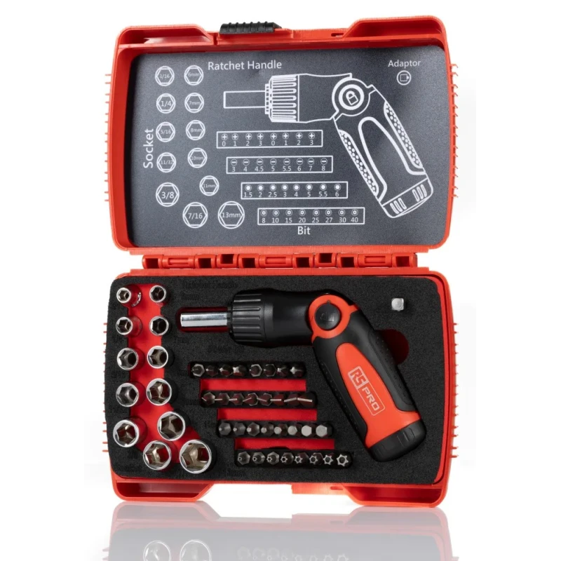 RS PRO 46-Piece 1/4 in Standard Socket Set Square Drive Chrome Alloy Steel 623-6441