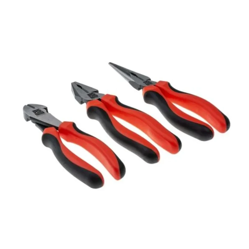 RS PRO 3-Piece Leverage Pliers Plier Set Combination Cutters Long Nose 623-6407