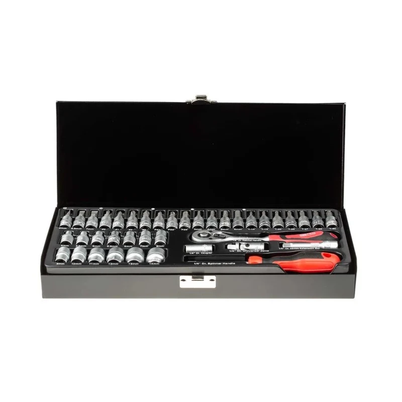 RS PRO 39-Piece 1/4 in Standard Socket Set, Chrome Vanadium Steel, Heat-Treated, Square Drive 623-6390