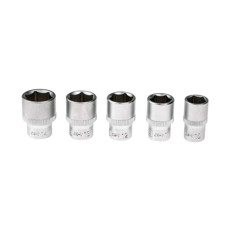 RS PRO 39-Piece 1/4 in Standard Socket Set, Chrome Vanadium Steel, Heat-Treated, Square Drive 623-6390