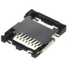 JAE 8 Way Hinged MicroSD Memory Card Connector Surface Mount Copper Alloy Gold over Nickel ST1W008S4A