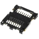 JAE 8 Way Hinged MicroSD Memory Card Connector Surface Mount Copper Alloy Gold over Nickel ST1W008S4A