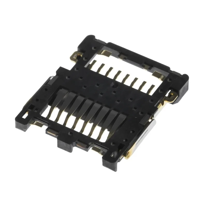 JAE 8 Way Hinged MicroSD Memory Card Connector Surface Mount Copper Alloy Gold over Nickel ST1W008S4A