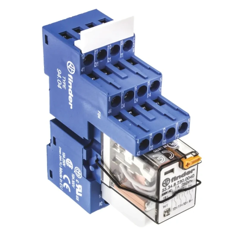 Finder Electromechanical Interface Relay 230V AC Coil, 4PDT, 7A Switching Current, Silver Alloy Contacts 58.34.8.230.0060SMA