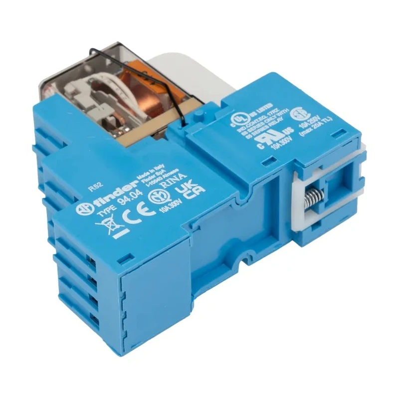Finder 58 Series Interface Relay DIN Rail Mount 110V AC Coil 4PDT 12.5mA Coil Current 7A Switching 58.34.8.110.0060SMA
