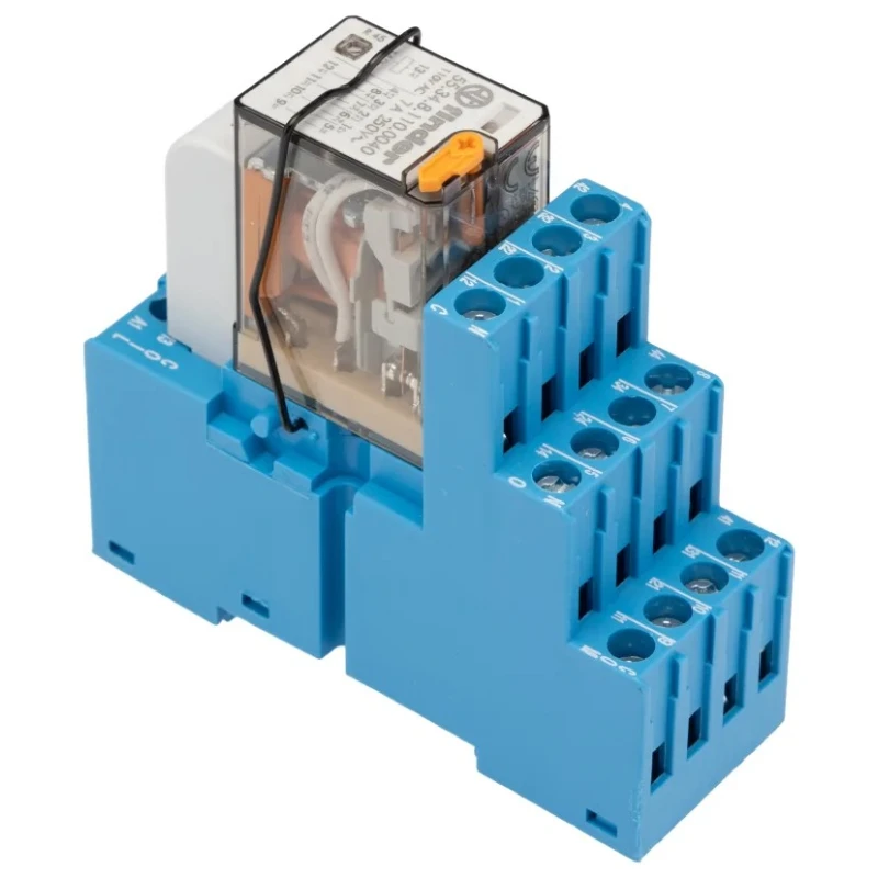 Finder 58 Series Interface Relay DIN Rail Mount 110V AC Coil 4PDT 12.5mA Coil Current 7A Switching 58.34.8.110.0060SMA