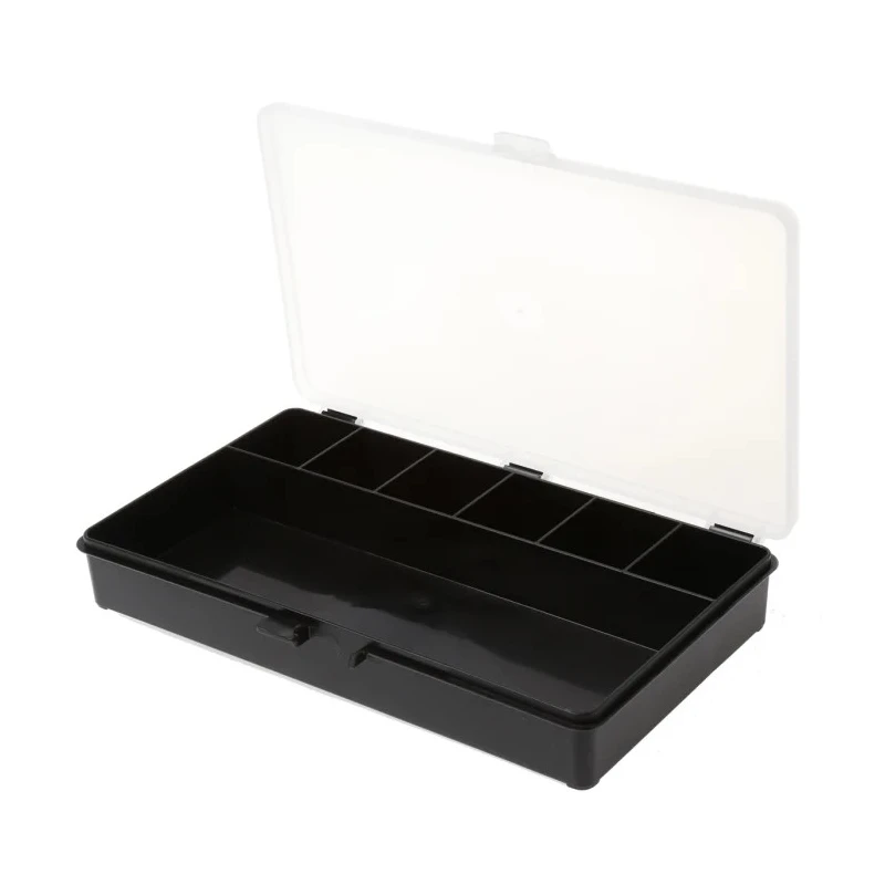 Raaco 7 Cell Black Polypropylene Compartment Box 41 mm x 271 mm x 173 mm 132480