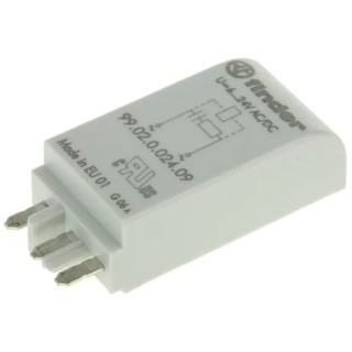 Finder Pluggable Function Module RC Circuit Rated 10A 250V AC, Compatible with Finder 99 Series 99.02.0.024.09