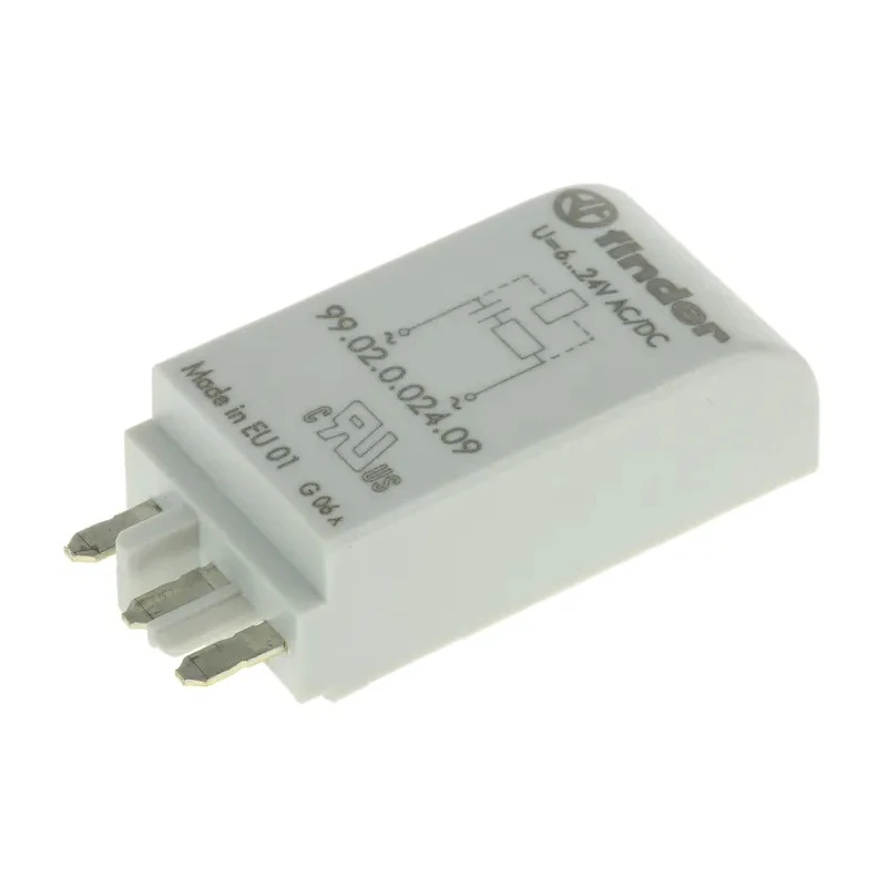 Finder Pluggable Function Module RC Circuit Rated 10A 250V AC, Compatible with Finder 99 Series 99.02.0.024.09