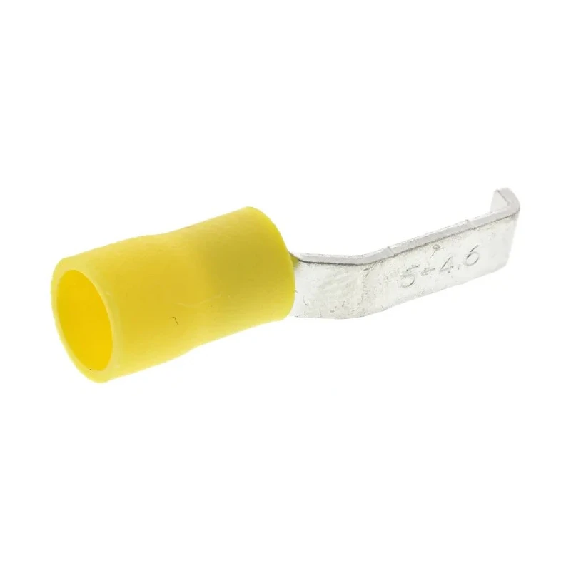 RS PRO Hooked Insulated Crimp Blade Terminal with 17.2 mm Blade Length, 12 AWG to 10 AWG, Yellow 624-1257