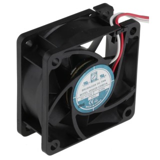 RS PRO 12V DC Axial Fan, 60 x 60 x 25 mm, 40.8 m³/h Airflow, 2.8 W Power, 230 mA Max Current, Ball Bearing, Square 624-6599
