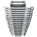 GearWrench 16-Piece Ratchet Spanner Set 8 to 24 mm Nickel Chrome Plated 85099
