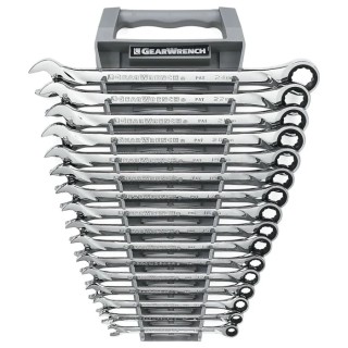 GearWrench 16-Piece Ratchet Spanner Set 8 to 24 mm Nickel Chrome Plated 85099