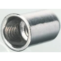 POP Galvanised Stainless Steel Threaded Insert M4 Size 7 mm Flange Diameter, 6.4 mm Fixing Hole Diameter, Depth 623-5505