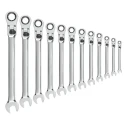 GearWrench 12-Piece Hinged Ratchet Combination Metric Spanner Set 8 to 19 mm 85698