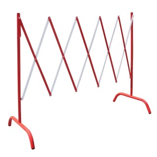 RS PRO Red and White Steel Folding Safety Barrier 1.08m Height 2.3m Width 625-0970
