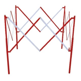 RS PRO Steel Folding Safety Barrier White and Red 1.08 m Height 1.3 m Width 625-0958