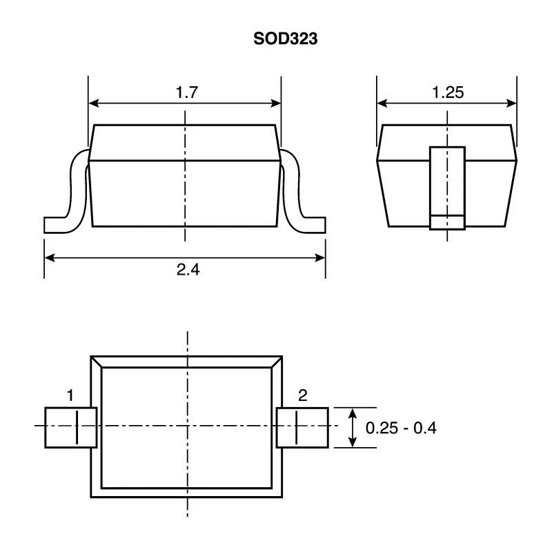 NXP Single PIN Diode, 2-Pin UMD Surface Mount, 100 mA Forward Current, 30 V Reverse Voltage BAP65-03,115