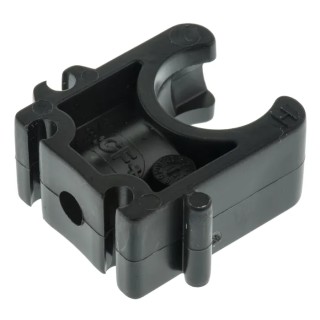 Georg Fischer Galvanised Polypropylene Black Saddle Clamp Pipe Diameter 9.52mm Fixing Hole Diameter 6mm 167061085