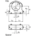 Georg Fischer Galvanised Polypropylene Black Saddle Clamp Pipe Diameter 9.52mm Fixing Hole Diameter 6mm 167061085