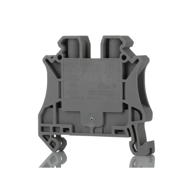Phoenix Contact Feed Through Terminal Block UT 6 Series Grey, 1-Level, Screw Termination, 0.2mm² to 10mm², 1kV, 41A 3044131